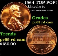 Proof 1964 Lincoln Cent TOP POP! 1c Graded pr69 rd