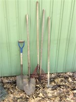 Shovels, Rake, Hand Cultivator & Hoe