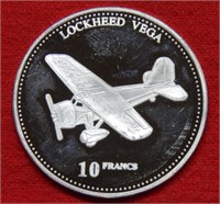 2010 Congo Silver 10 Francs Lockheed Vega