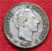 1885 Philippines Silver 10 Centavos