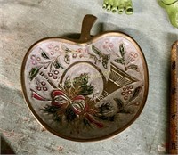 ENAMEL DECORATED BRASS DISH