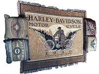60” Harley-Davidson Blanket And Pillow Set