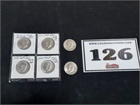 2 - 1964, + 1965, 1966, 1973 & 1976 1/2 Dollars