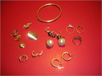 14 Karat Gold Rings,Earrings & Bracelet