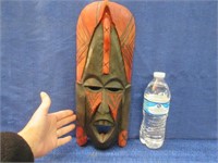 african tribal hand painted wooden mask -red&black