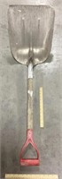 Aluminum scoop shovel with wooden handle