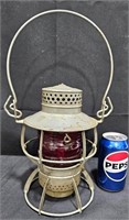 Dressel Arlington NJ Railroad Lantern w Red Globe