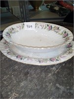 Oval Floral serving bowl and platter