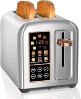 SEEDEEM Toaster 2 Slice, Stainless Steel with LCD