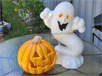 blow mold ghost & pumpkin with lights Halloween