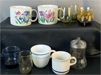 Assorted Vintage Glasses & Mugs