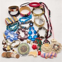 Bracelets Pins & Foreign Coins Etc.