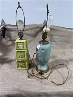 2 ceramic lamps vintage