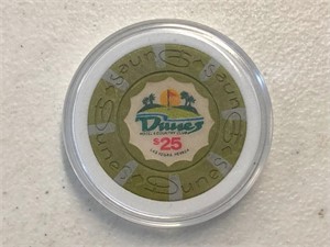 Vintage Dunes $25 Las Vegas Nevada Casino Chip