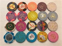 20 Various Reno Nevada Casino Chips