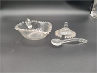 Candlewick candy dish & spoon