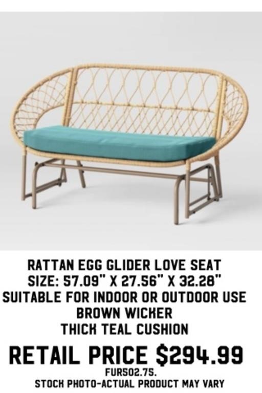 Rattan Egg Glider Love Seat