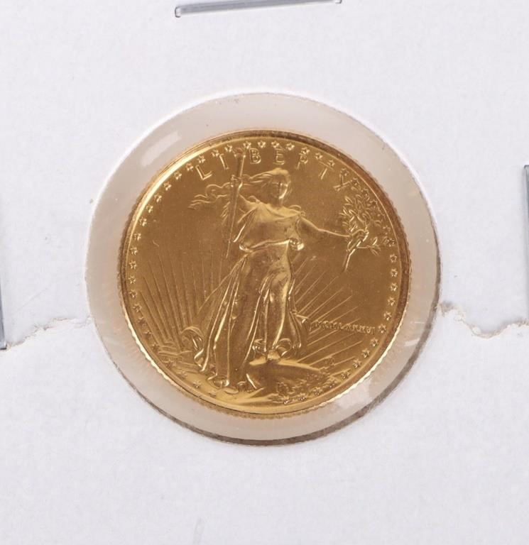 1986 AMERICAN EAGLE 1/10TH OZ FINE GOLD COIN $5