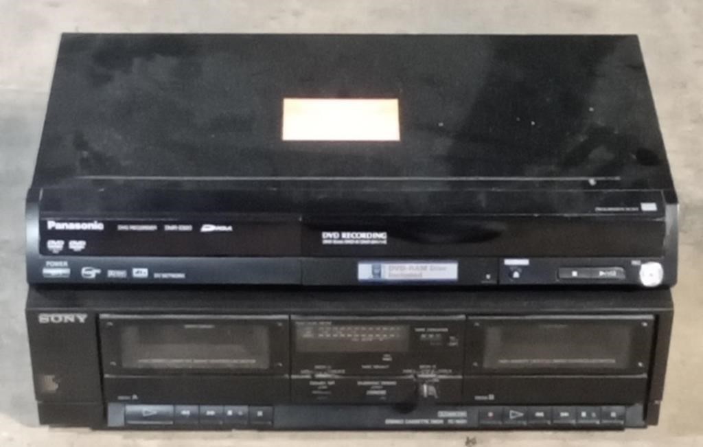 (F) Panasonic DVD  and Sony Cassette Player.