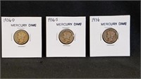 1936 PD&S Mercury Dimes