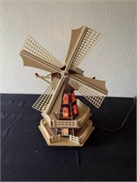 Vintage Wood Dutch Windmill Musicbox Light