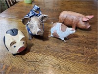 Wooden Pig Collection 4 piece