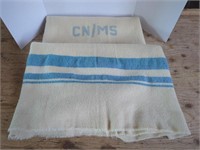 Made in Canada CN/MS Pure Wool Blanket 52" x 80"