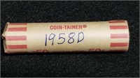 Roll of 1958 D   Wheat Pennies