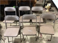 Set of 6 Samsonite vintage metal folding chairs