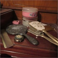 Vintage Mirror, Brushes, Comb & Asstd