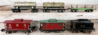 6pc Lionel prewar O gauge tank/flat/caboose