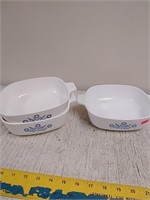 3 one quart CorningWare bake dish