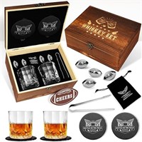Football Whiskey Stones & Glasses Gift Set