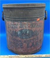 Vintage Busy Bee Brand Pure Lard Metal Container