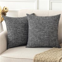 Set of 2 Knit Look Throw Pillow Covers, Gray
