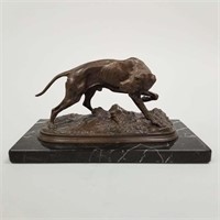P.J. Mene bronze of a hound dog 10 1/2" x 5 1/2"