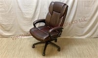 Kelburne Luxura Office Chair in Brown Faux Leather