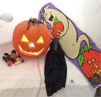 Halloween LOT Blow Mold Jack 'O Lantern Powers ON