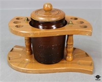 Wood & Glass Pipe Jar & Stand