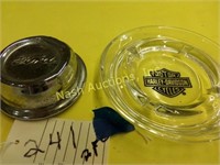 Ford center hub & Harley Davidson ashtray