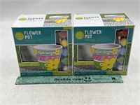 NEW Lot of 2- Paint Your Own Flower Pot Design Kit