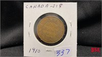 1910 Canadian large penny