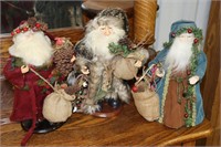 3 Santa Claus Figurines (tallest is 12")