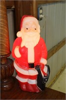 Plastic Molded Lighted Santa Claus 14" tall (came