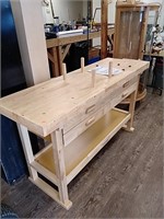 60 inch four drawer hardwood workbench