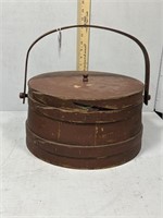 early 20th century handled cheese box in red paint
