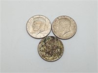 3 Silver Half Dollar Kenndey 1967 US Coins