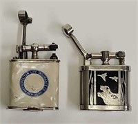 (2) Antique Lift Arm Cigarette Lighters