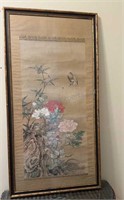 Vintage Imported Japanese Framed Art Circa 1950