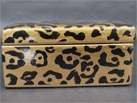 Gold Toned Cheetah Print Jewelry Box